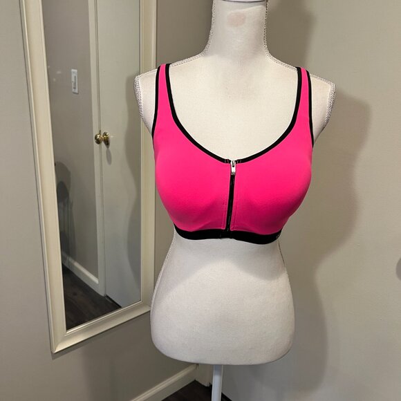 Victoria's Secret Hot Pink VSX Sport Knockout Front Close Sports Bra, Size 34DDD - Picture 2 of 16